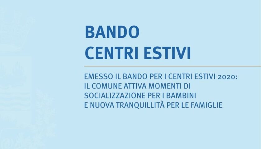 Emesso il bando per i Centri Estivi 2020: il Comune di Eboli attiva momenti di socializzazione per i bambini e nuova tranquillità per le famiglie