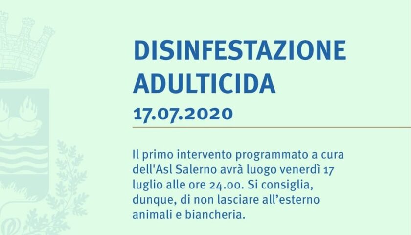 Eboli – disinfestazione adulticida programmata per venerdì notte