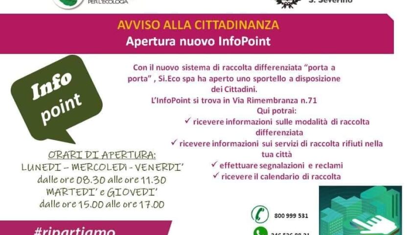 Mercato San Severino – aperto nuovo infopoint sulla raccolta differenziata