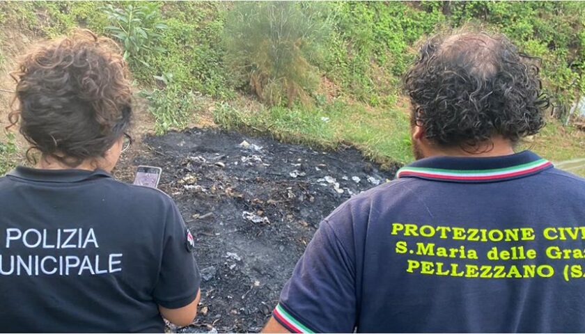 Casignano di Pellezzano: incendio domato dalla protezione civile e dai vigili urbani