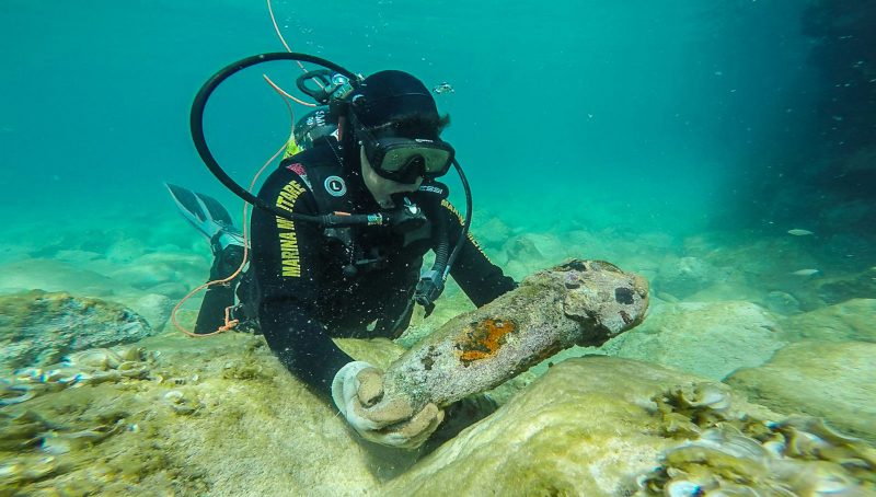 Nelle acque di Villammare rinvenuti ordigni bellici della Seconda Guerra Mondiale