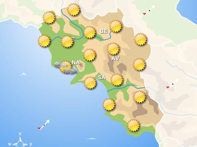 Meteo per domani, in Campania tempo stabile con sole e senza variazioni