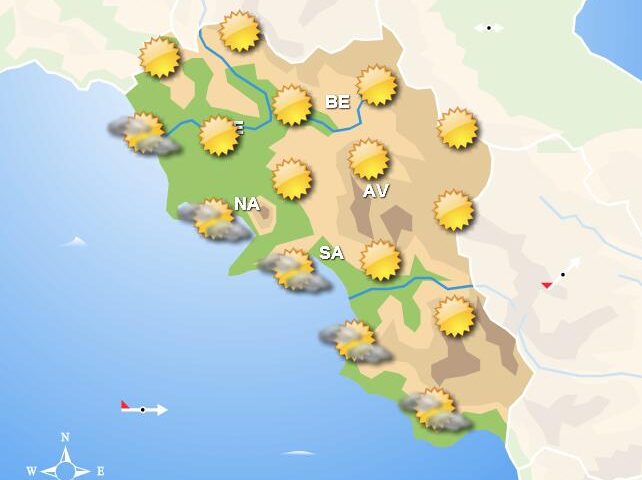 Meteo, domani al mattino addensamenti sulla costa, poi schiarite con sole ovunque in Campania