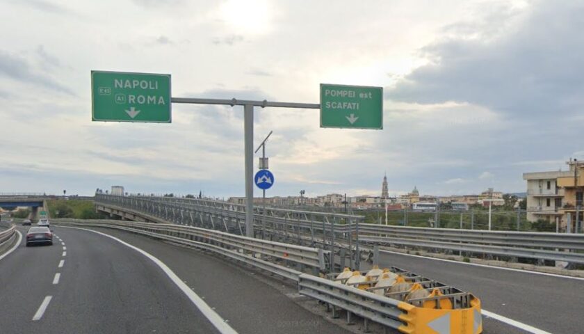 A3 NAPOLI-POMPEI-SALERNO: CHIUISO PER UNA NOTTE IL TRATTO POMPEI EST SCAFATI-ANGRI SUD