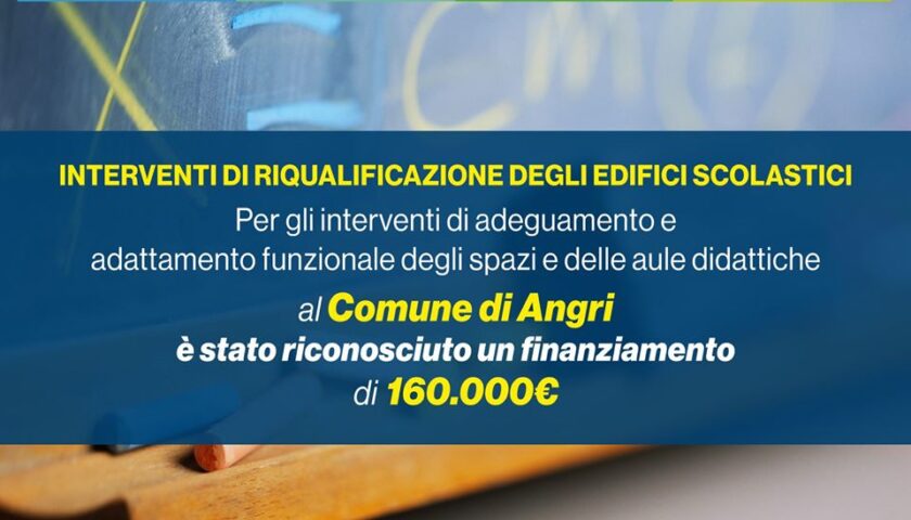 Un importante finanziamento è stato stanziato ad Angri per la ripresa scolastica per il prossimo anno