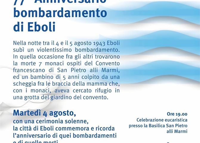 Questa sera ci sarà una cerimonia in ricordo del bombardamento del 1943 su Eboli