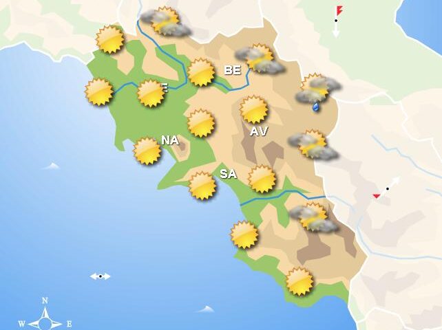 Meteo per domani, ancora sole in mattinata in Campania e piogge sparse nel pomeriggio