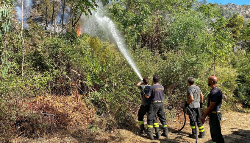 Fiamme al Mingardo/Pineta di Camerota, il sindaco: “Giornata infernale superata con grande sacrificio”. La strada resta aperta