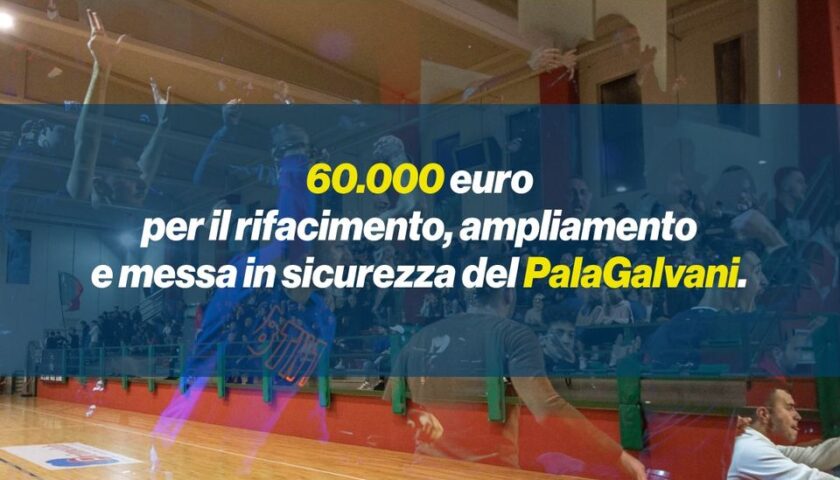 Angri – 60.000€ per finanziare il progetto di ampliamento del Pala Galvani