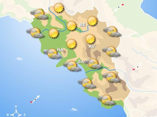 Meteo in Campania, fine settimana con il sole e qualche rovescio nelle zone interne