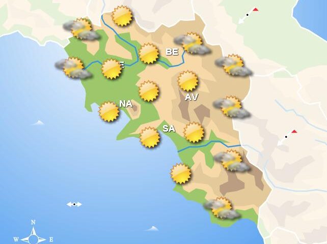 Meteo per domani, in Campania cielo sereno con piogge isolate nelle zone interne