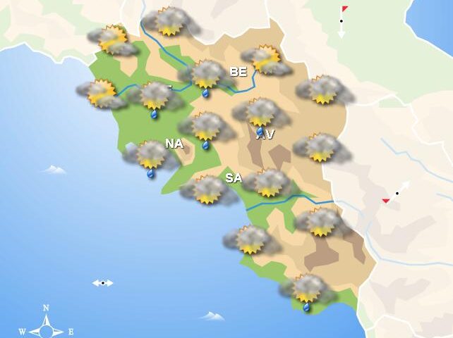 Meteo domani, in Campania piogge sparse su tutto il territorio