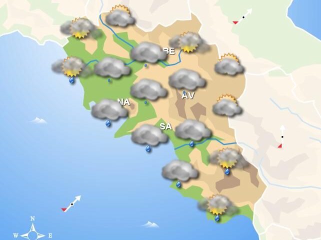 Meteo nel fine settimana, in Campania nuvoloso e pioggia