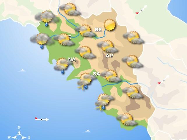 Meteo domani, in Campania nuvoloso con deboli piogge