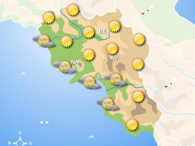 Meteo domani, in Campania cieli poco nuvolosi con nubi in aumento nel pomeriggio