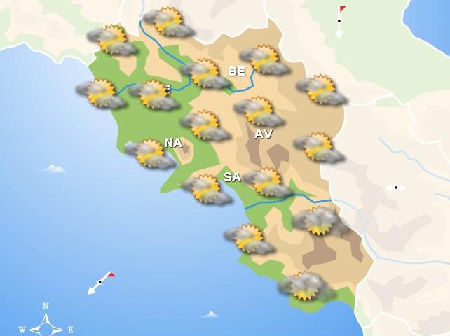 Meteo domani, in Campania possibili isolate piogge sui settori interni. Nuvoloso o sereno altrove