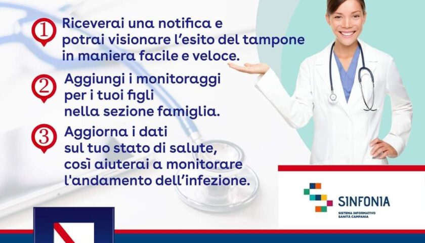 APP DELLA REGIONE CAMPANIA PER RICEVERE SULLO SMARTPHONE L’ESITO DEL TAMPONE MOLECOLARE