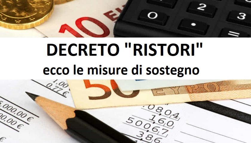 Decreto Ristori. Ecco l’elenco dei nuovi aiuti