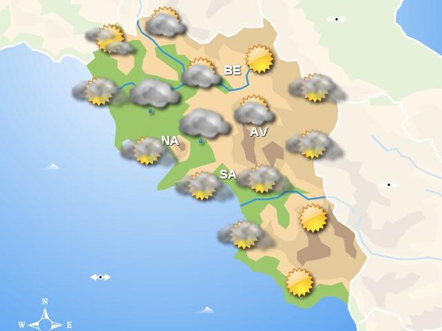 Meteo domani, in Campania nuvolosità con precipitazioni sparse interne e schiarite