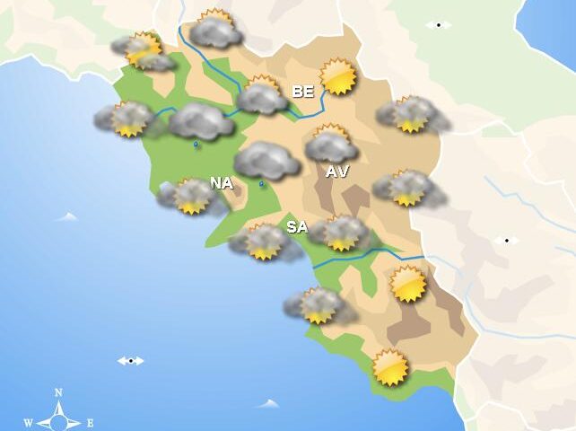 Meteo per domani, in Campania nubi sulla costa e schiarite altrove. Piogge nei settori interni