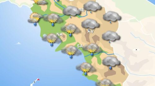 Meteo domani, in Campania cieli nuvolosi con piogge deboli. Temporali sparsi nel pomeriggio