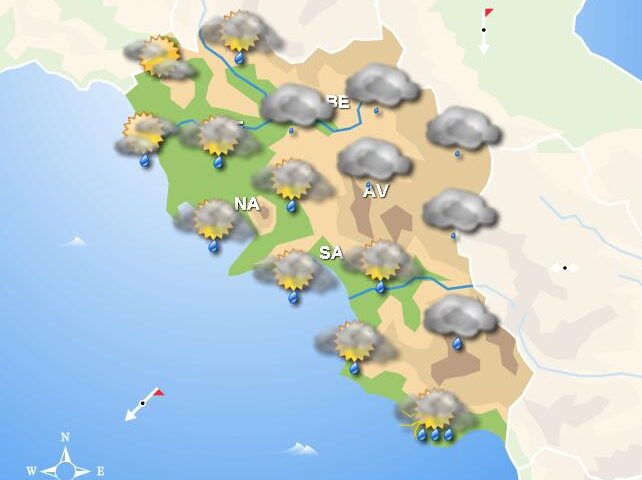 Meteo domani, in Campania nuvolosità irregolare associata a piogge e temporali