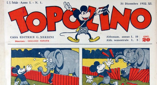 Accadde oggi: il 31 dicembre 1932 esce in Italia il primo numero di “Topolino”