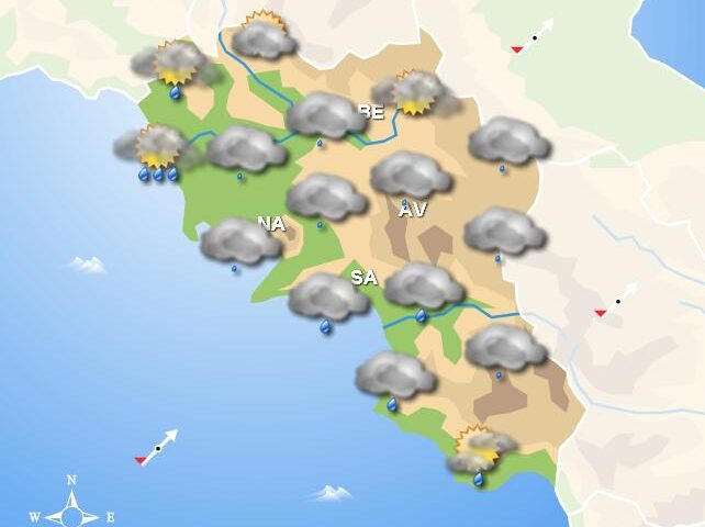 Meteo domani, in Campania nuvoloso con possibilità di piogge e acquazzoni