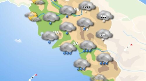 Meteo domani, in Campania nuvolosità irregolare associata a piogge e acquazzoni