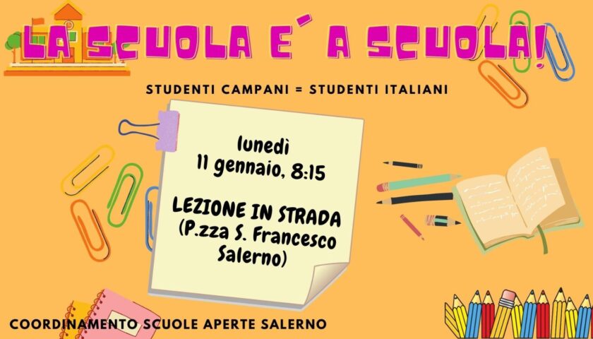 Scuole Aperte: a Salerno nuovo sit in di genitori, studenti e docenti