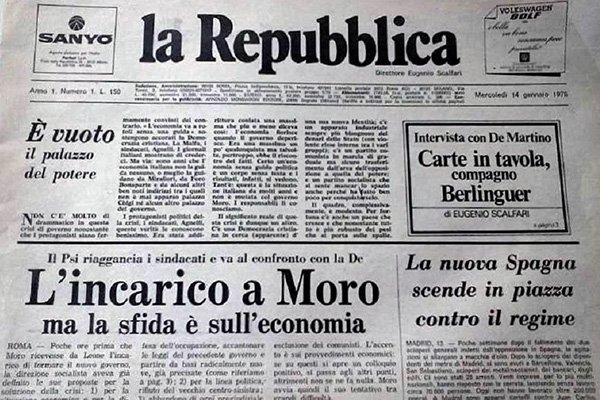 Accadde oggi: il 14 gennaio 1976 nasce il giornale “La Repubblica”