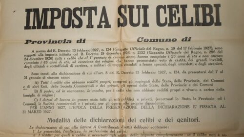 Il 13 febbraio 1927 nasce in Italia la tassa per i celibi