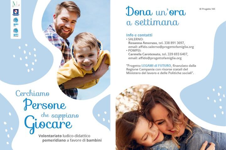 Progetto Famiglia Affido ad Angri cerca persone che sappiano giocare