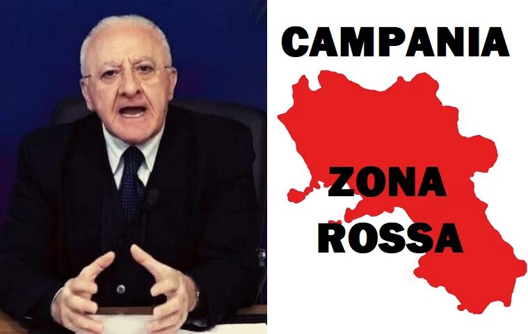 De Luca: Forte presenza di varianti. Zona Rossa inevitabile