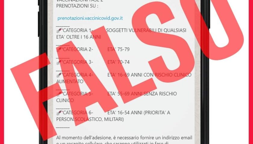 De Luca: “Vaccini, attenti alle fake news”