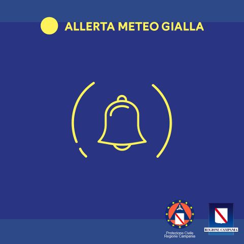 Protezione civile Campania: Allerta meteo Gialla dalle 12 di domani alle 12 di lunedì