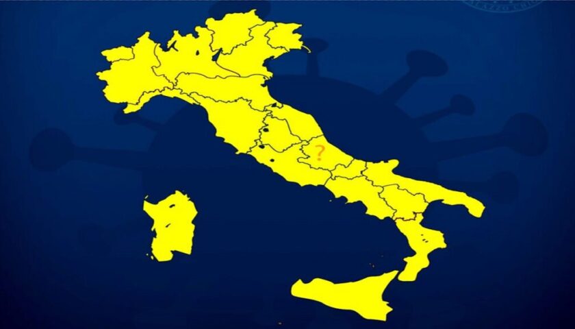 DA LUNEDI’ ITALIA TUTTA ZONA GIALLA