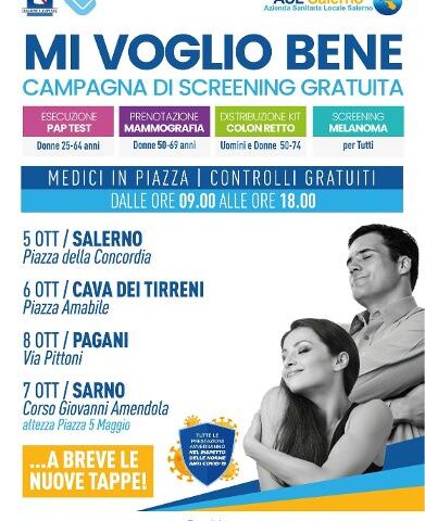 MI VOGLIO BENE, parte martedì la campagna di screening oncologici gratuiti dell’Asl Salerno