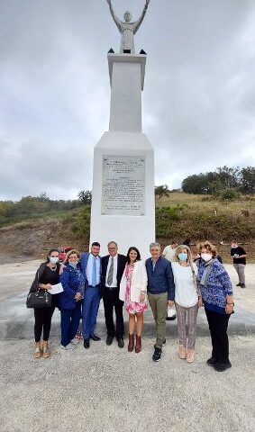 BENEDETTA LA RESTAURATA STATUA DI SAN FRANCESCO D’ASSISI SUL MONTE ARIELLA A BRACIGLIANO