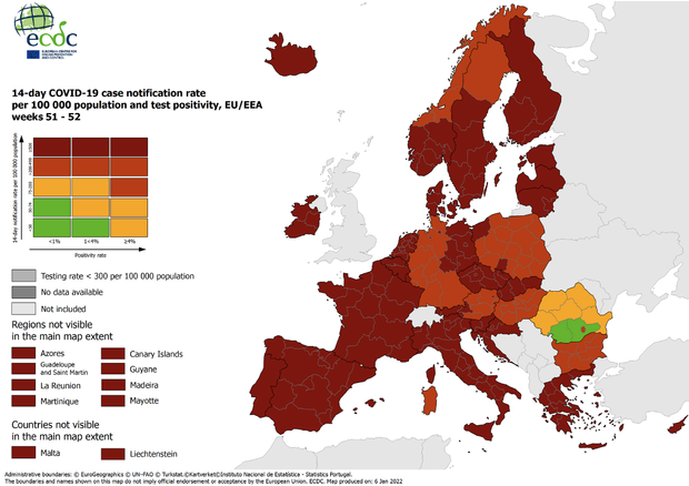 Covid, Ecdc: Italia tutta in rosso scuro  tranne la Sardegna