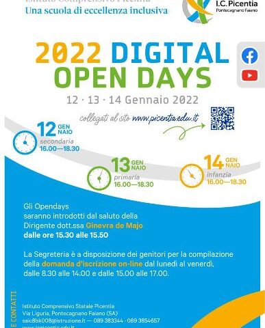 Ic Picentia, al via domani i Digital Open days.