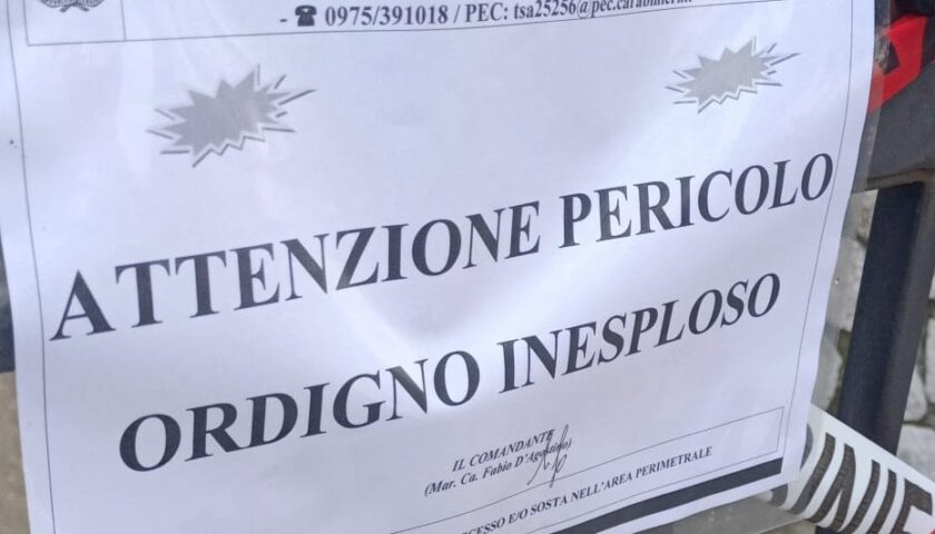 Ordigno bellico trovato in un terreno ad Albanella