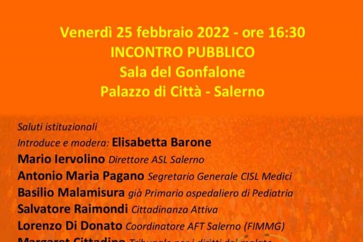 Incontro pubblico su “Sanità pubblica, salute di comunità. L’occasione del PNRR”.