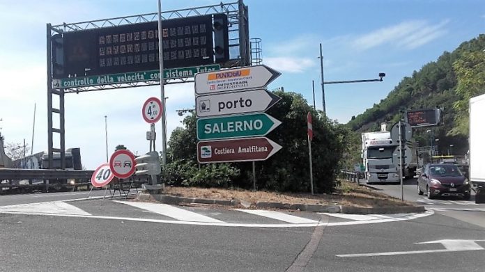 A3 NAPOLI-POMPEI-SALERNO: CHIUSA L’USCITA DELLO SVINCOLO DI SALERNO PER CHI PROVIENE DA NAPOLI