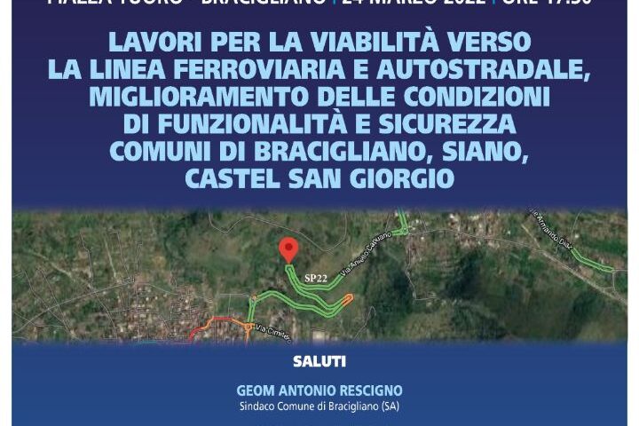 INAUGURAZIONE IN PIAZZA TUORO A BRACIGLIANO DEI LAVORI PER LA VIABILITÀ VERSO LINEA AUTOSTRADALE