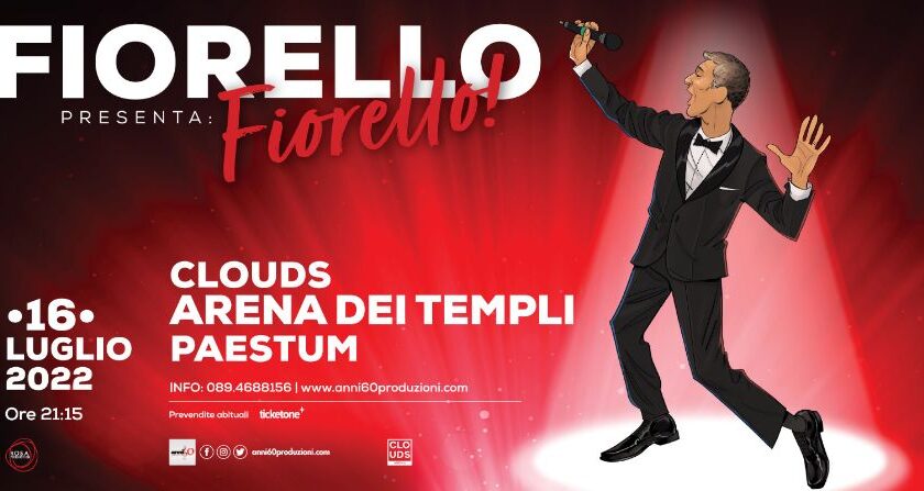 ROSARIO FIORELLO ARRIVA A PAESTUM CON IL SUO SHOW DI SUCCESSO