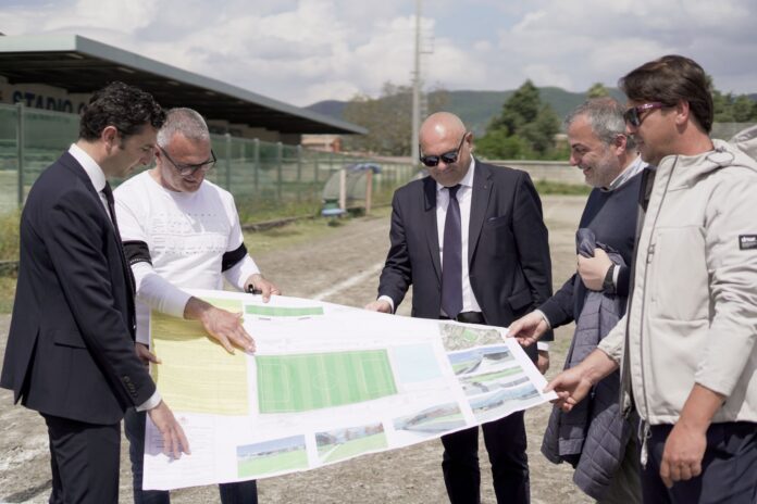 Pontecagnano si prepara a un nuovo campo sportivo: posata la prima pietra