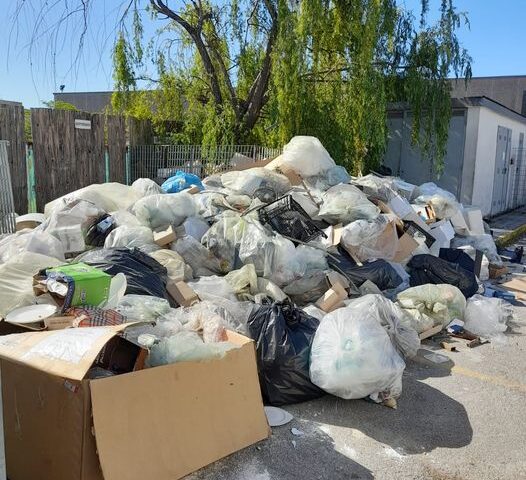 Salerno Pulita: cassonetti di rifiuti travolti da cumuli di spazzatura in via Pastore