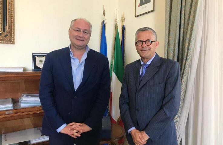 Il Presidente della Provincia di Salerno Strianese incontra il Questore Conticchio a Palazzo S. Agostino 