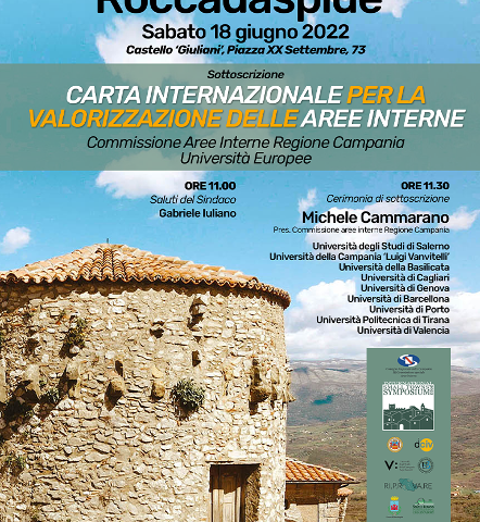 Carta Internazionale per la valorizzazione delle “Aree Interne”, domani la presentazione al Castello di Roccadaspide